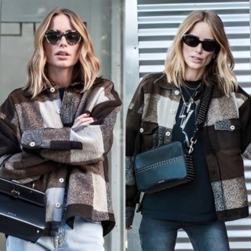 Anine Bing Bobbi Plaid Flannel Jacket